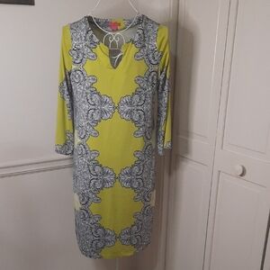 Sunny Leigh Lime and Black Floral Dress